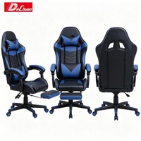 Chaise de jeu multifonction réglable avec bureau pour ordinateur portable, massage, chauffage, repose-pieds extensible, accoudoirs 4D et maille respirante