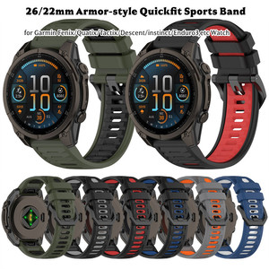 <span class=keywords><strong>Correa</strong></span> de Reloj de Silicona de Dos Tonos de 22/26 mm para <span class=keywords><strong>Garmin</strong></span> <span class=keywords><strong>Fenix</strong></span> 8 AMOLED 47 mm 51 mm 7 7X <span class=keywords><strong>6X</strong></span> 6 <span class=keywords><strong>Pro</strong></span> 5 5X Smartwatch - Product Image 1