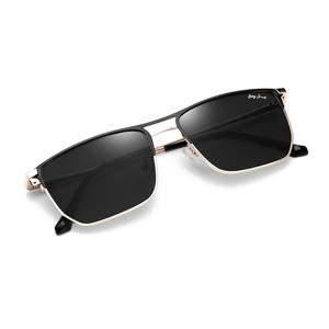 Lunettes de soleil polarisées pour hommes Grey Jack, monture carrée en métal, UV400, anti-éblouissement, pour les sports de plein air, la conduite, la mode - Product Image 3