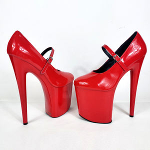 नई काले 20 cm अल्ट्रा उच्च एड़ी पार्टी पोल नृत्य खाल उधेड़नेवाला सेक्सी transvestite उच्च ऊँची एड़ी के जूते महिलाओं के पंप जूते - Product Image 5