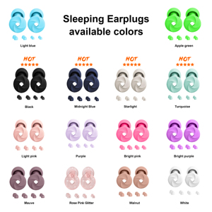 Custom logo Soundproof Soft Silicone Reusable Hearing protection Noise Reduction Earplugs for Sleeping - Product Image 3