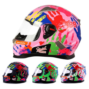 Mũ Bảo Hiểm Mô Tô Đua Xe Mô Tô Bằng Nhựa ABS Chấm Bi An Ninh Tùy Chỉnh Hình Graffiti <span class=keywords><strong>Predator</strong></span> Mũ Bảo Hiểm Phụ Kiện Xe Máy Lái Xe Kín Mặt - Product Image 3