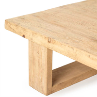 Tables basses en bois massif chinois récupéré, base robuste, style rustique brun clair, tables basses de luxe
