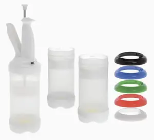 Kit de botella de plástico transparente FIFO Portion Pal de 16 oz-3 1/2 "de diámetro x 111/2" de alto