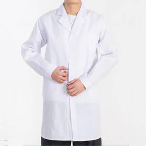 Bata de Laboratorio de Algodón Blanca de Manga Larga, Corte Ajustado, Uniforme para Salón de Belleza, para Hombres y Mujeres, para Estudiantes Universitarios, Enfermeras, Fábrica de Alimentos - Product Image 2