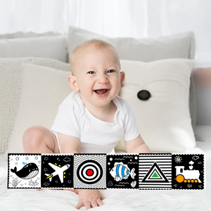 JinYing - Sábanas para Cuna de Bebé en Blanco y Negro, Múltiples Estilos, Libros de Tela para Actividades Infantiles con Sonido BB - Product Image 2