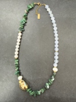 Collier Coquillage et Pendentif Poisson Inspiré de la Plage, Plaqué Or, Tourmaline, Perle d'Eau Douce, Faible MOQ, Idéal pour Cadeau