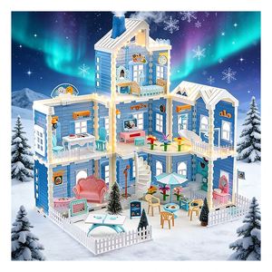 Casa de Muñecas de Fantasía para Niños con Dormitorio, Cocina, Baño, Balcón, Muebles, Juego de Imitación, Regalo de Juguete para Niños - Product Image 2