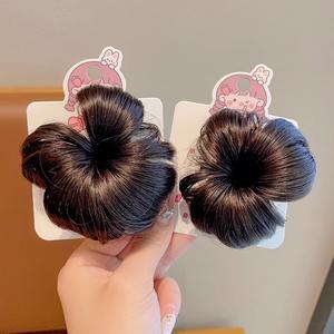 1 par de Lazos para el Cabello de Moda para Mujeres y Niñas, Peluca Sintética con Lazo, Peluca Esponjosa y Linda con Doble Moño, Clip de Pico de Pato para Moño de Cabello para Mujeres - Product Image 6