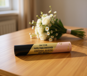 กระดาษแก้วใสแบบม้วน ขนาด 57x57 ซม. 20 ชิ้น สำหรับห่อดอกไม้และของขวัญ คุณภาพระดับมืออาชีพ - Product Image 2