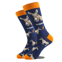 Chaussettes avec logo personnalisé Chaussettes en coton unisexes et heureuses tendance Chaussettes colorées amusantes pour hommes