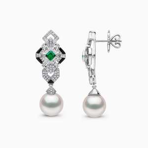 Lixin di lusso 2 pezzi set di gioielli di moda lussuosi orecchini di perle di platino smeraldo per donna - Product Image 5