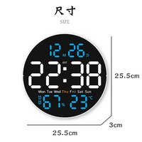 Horloge murale LED personnalisable pour bureau Nouvelle lumière d'ambiance couleur numérique électrique Luminosité réglable Compteur à distance Cadeau