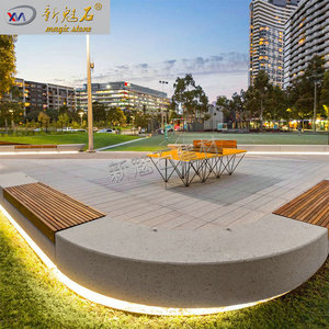 Nuevo Banco de Hormigón Magic Stone de 3 cm de Grosor, Asiento Personalizado para Parque al Aire Libre, Estilo Urbano Minimalista - Product Image 3