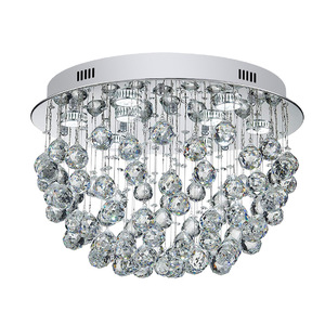Zèle Éclairage Cristal Éclairage Lustre En Acier Inoxydable K9 Boule De Cristal Plafonniers Ronds Chambre - Product Image 6
