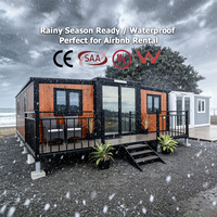 Casa Contenedor Expandible de Alta Seguridad, Resistente a Huracanes, de 3 Dormitorios, con Lavandería Separada, para Hogar Modular con Encimera de Cuarzo
