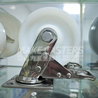 Roulettes SUS 304 en acier inoxydable de 3 "4" 5 "6" Roulettes PA à frein pivotant Roulette de chariot industriel résistant à la corrosion Personnaliser 316