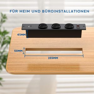 <span class=keywords><strong>Multiprise</strong></span> encastrable industrielle pour bureau, station de charge dissimulée avec 2 ports USB, protection contre les surcharges, pour table d'appoint intégrée - Product Image 4