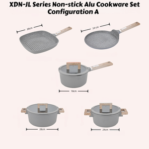 Ensemble de 13 casseroles de cuisine de qualité supérieure, cocotte-minute, grande taille, casserole, poê<span class=keywords><strong>le</strong></span> à frire, casseroles en céramique antiadhésives, batterie de cuisine en aluminium avec couvercle - Product Image 5