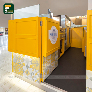 Yellow Pastry <b>Shop</b> Counter Modular Retail Display Fixture Snack Beverage Island Stand Mall Bakery Furniture Custom Design - Product Image 6
