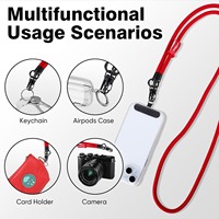 Cordón para Teléfono Ecológico de Poliéster de Alta Resistencia de 8 mm, Duradero, Ajustable, con Gancho Anticaídas para Transporte Seguro