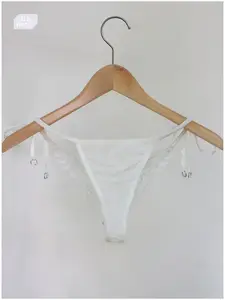 Calcinha de renda bordada, atacado, transparente, vermelho, com miçangas, renda bordada, sexy, para mulheres, interior