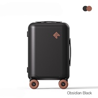 Valise à roulettes GEMULIN noire à double fermeture éclair, grande capacité, bagage cabine pour voyages d'affaires