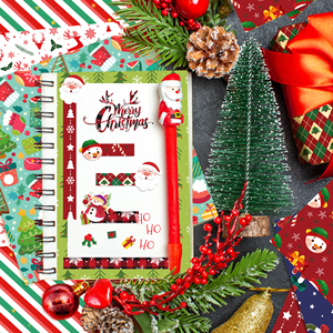 WW017 pesta Natal pola kotak-kotak merah bahan akun tangan DIY kertas buku tempel pembuatan kartu latar belakang - Product Image 3