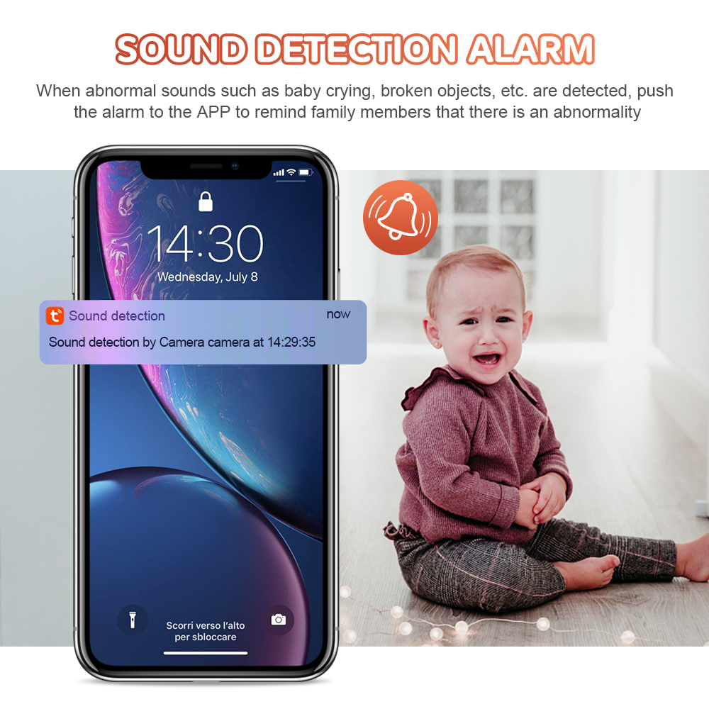 New Sound Detection & Real Time Temperature Detecton Bult-in 6 Lullaby Tuya Smart 2.0MP Baby Smart WIFI Camera PST-BM289