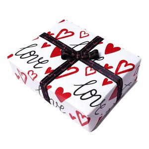 Papier d'emballage pour la Saint-Valentin, papier kraft blanc, impression recto simple, emballage cadeau artisanal - Product Image 5