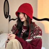 Chapeaux d'hiver unisexes en tricot chaud, bonnets coréens pour femmes, protection des oreilles, chapeaux de pêcheur doux, maintien de la température, accessoire vestimentaire