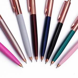 Nouveauté : Stylos à bille en métal rose doré écologiques, personnalisables avec logo, pour usage professionnel et promotionnel - Product Image 5