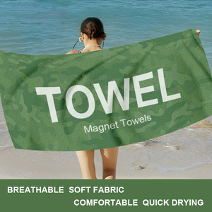 Serviette de bain magnétique d'extérieur surdimensionnée, légère, séchage rapide, sans sable, pour surfeurs, avec coins magnétiques - Product Image 3