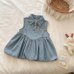 TongXingYuan Girls Denim Sleeveless Dress Tulip Skirt Breathable Summer Wear - Product Image 3