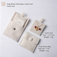 Pochette à bijoux en velours exquise pour bagues et pendentifs, sac de rangement double couche à pression, personnalisable avec logo, pour l'exportation