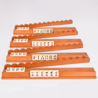 Règle de Mahjong en bois de qualité supérieure, fonction de poussée deux-en-un, support de Mahjong américain en forme de vague, 4 pièces, accessoire de jeu de table