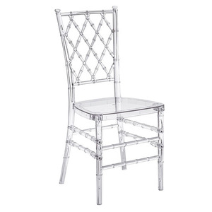 Chaise Chiavari Offre Spéciale en résine transparente Chaise de mariage en acrylique en plastique blanc Chaise Napoléon en gros - Product Image 2