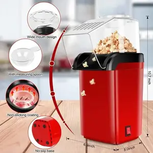 Venditore caldo automatico portatile popcorn ad aria calda 16 tazze per la cucina di casa