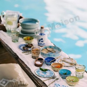 Tazones de Porcelana Artísticos Coloridos de Estilo Mediterráneo, No Tóxicos y Ecológicos, Tazón para Ensalada, Tazón para Nueces - Product Image 5