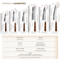 Grandsharp Kitchen Chefsmessenset Japanse ZDP189 staal Santoku Nakiri Utility Schilmesjes Natuurlijk Afrikaans Mkuruti houten handvat