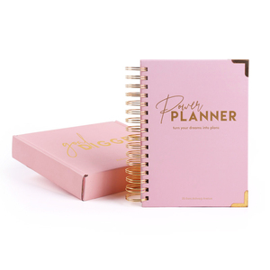 Free Sample Girls Gift Customized Gold Logo Pink 2022 Weekly Planner Printing With Gift Box