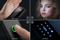 Serrure de porte intelligente extérieure blanche Euro Mortise 6072 avec reconnaissance de la veine palmaire, caméra WiFi Tuya, pour porte en aluminium à rupture de pont thermique