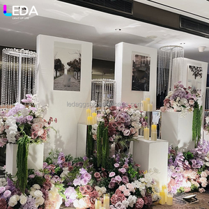 LEDA Customized modern wedding backdrop white arched acrylic welcome photo backdrop decoration - Product Image 4