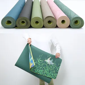 2024 nuovo materiale LOGO stampa personalizzata esercizio Fitness Eva blocco Yoga pieghevole in gomma naturale smerigliato tappetino Yoga