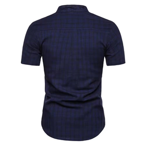 เสื้อเชิ้ตผู้ชายลำลอง ผ้าฝ้าย 100% รับทำโลโก้ OEM เสื้อผู้ชายไซส์ใหญ่ สีพื้น แขนสั้น เสื้อโปโลฤดูร้อน - Product Image 4