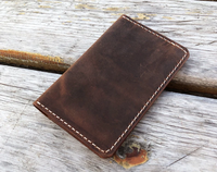 Cartera Bifold de Cuero con RFID Estilo Vintage, Unisex, Personalizada, con Compartimento Largo para Pasaporte, Abierta, de Alta Calidad, Moda Casual, Perfecta