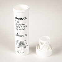 Conteneur cylindrique pour comprimés effervescents anti-fuite de qualité supérieure, avec bouchon spiralé en plastique PP, étiquette personnalisée, qualité alimentaire, en vrac, OEM