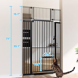 Puerta de seguridad para perros, puerta para mascotas, valla de escalera para puertas, escaleras, corralito ajustable para interiores, seguridad para mascotas, puerta retráctil para mascotas - Product Image 5