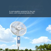 Ventilateur sur pied solaire de 16 pouces avec 4 vitesses, ventilateur de sol portable sans fil rechargeable pour la maison, le camping en plein air et l'utilisation commerciale