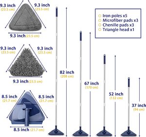 2025 nâng cấp! Đa mục đích trần làm sạch lau-Có thể gập lại với Chenille & vải lông cừu san hô, đi kèm với cực mở rộng - Product Image 2